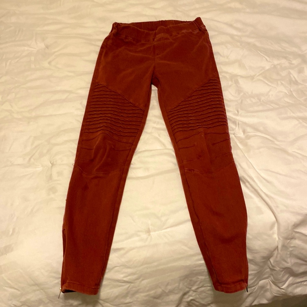 Burgundy Moto Skinny Jeans
